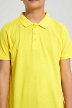 Load image into Gallery viewer, Redtag-Yellow-Basic-Polo-Polo-Shirts-Senior-Boys-9 to 14 Years
