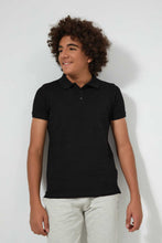 Load image into Gallery viewer, Redtag-Black-Basic-Polo-Plain-Senior-Boys-9 to 14 Years
