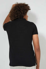 Load image into Gallery viewer, Redtag-Black-Basic-Polo-Plain-Senior-Boys-9 to 14 Years
