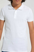 Load image into Gallery viewer, Redtag-White-Basic-Polo-Plain-Senior-Boys-9 to 14 Years
