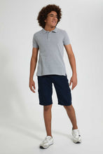 Load image into Gallery viewer, Redtag-Grey-Mel-Basic-Polo-Plain-Senior-Boys-9 to 14 Years
