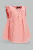 Redtag-Light-Coral-Front-Embroidery-Sleeveless-Blouse-Blouses-Infant-Girls-3 to 24 Months