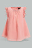 Redtag-Light-Coral-Front-Embroidery-Sleeveless-Blouse-Blouses-Infant-Girls-3 to 24 Months
