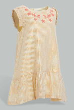Load image into Gallery viewer, Redtag-Coral-Front-Embroidery-Ruffle-Sleeves-Dress-Dresses-Infant-Girls-3 to 24 Months
