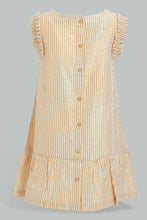 Load image into Gallery viewer, Redtag-Coral-Front-Embroidery-Ruffle-Sleeves-Dress-Dresses-Infant-Girls-3 to 24 Months
