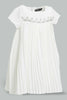 Redtag-Ivory-Front-Embroidery-Pleated-Dress-Dresses-Infant-Girls-3 to 24 Months