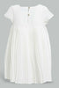 Redtag-Ivory-Front-Embroidery-Pleated-Dress-Dresses-Infant-Girls-3 to 24 Months