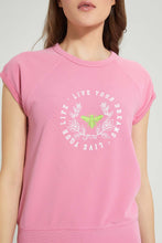 تنزيل الصورة على معرض الصور، Redtag-Pink-Oversized-T-Shirt-Graphic-Prints-Women&#39;s-
