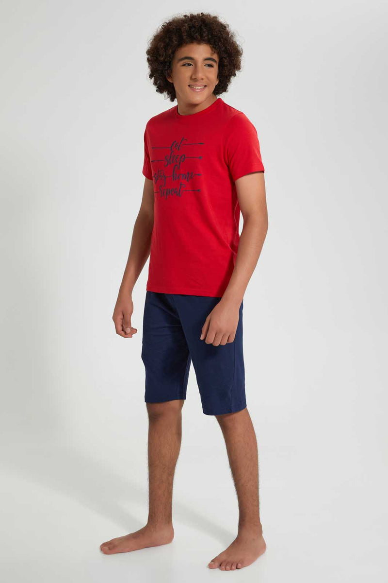 Redtag-Assorted-Basic-Night-Suit-Pyjama-Sets-Senior-Boys-9 to 14 Years
