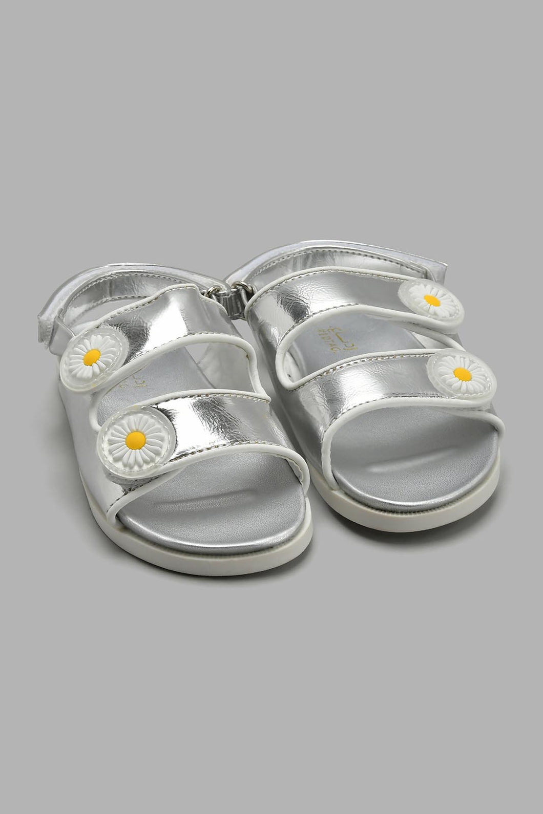 Redtag-Silver-Chunky-Starp-Sandal-Sandals-Girls-3 to 5 Years