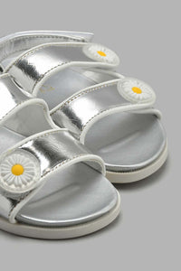 Redtag-Silver-Chunky-Starp-Sandal-Sandals-Girls-3 to 5 Years