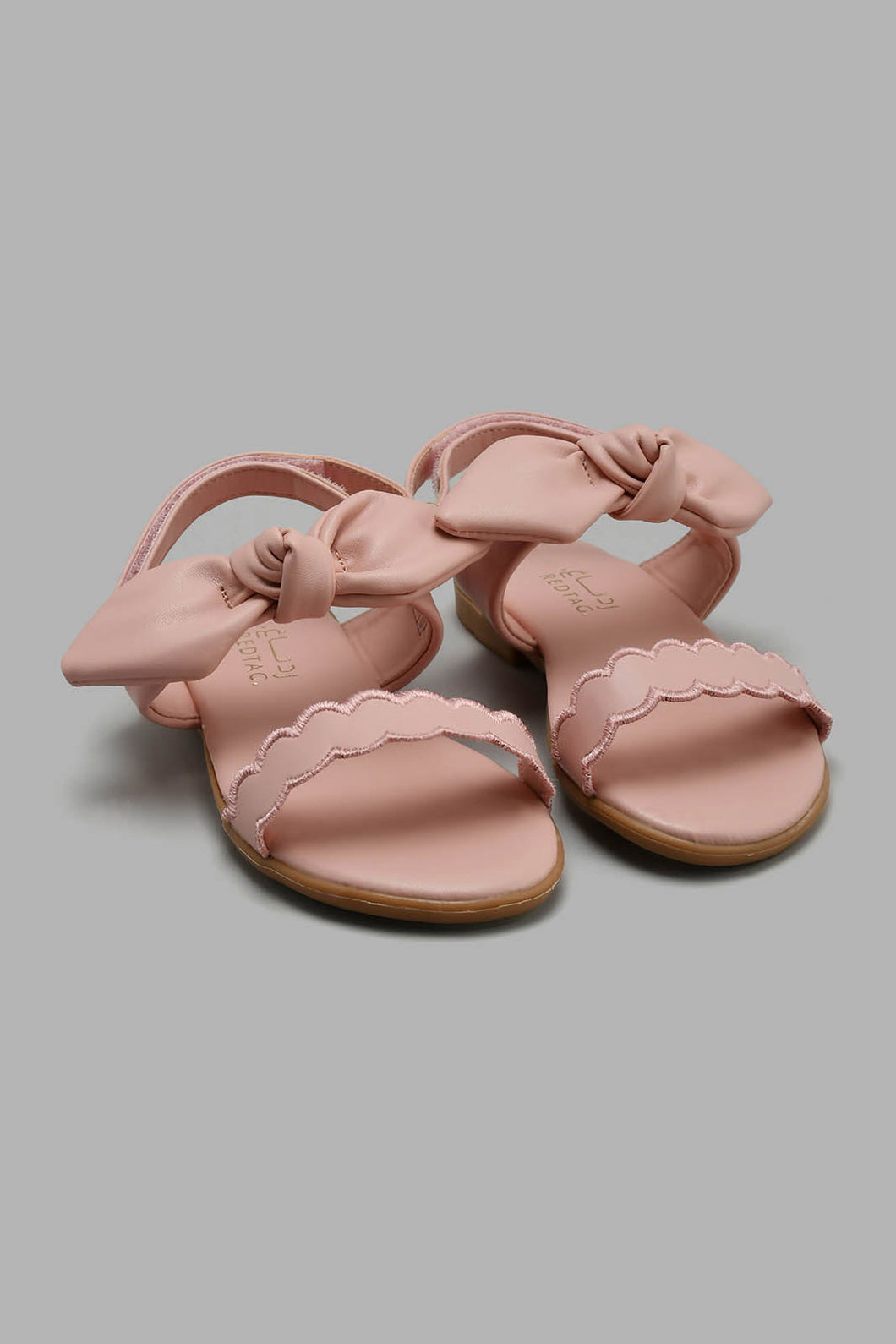 Redtag-Pale-Pink-Bow-Sandal-Sandals-Girls-3 to 5 Years