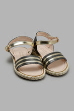 Load image into Gallery viewer, Redtag-Gold-Glitter-Strap-Sandal-Sandals-Girls-3 to 5 Years
