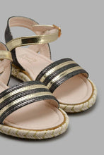 Load image into Gallery viewer, Redtag-Gold-Glitter-Strap-Sandal-Sandals-Girls-3 to 5 Years
