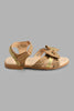 Redtag-Brown-Bow-Sandal-Sandals-Girls-3 to 5 Years