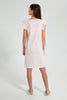Redtag-Peach-Ruffled-Stripe-Night-Dress-Nightshirts-Senior-Girls-9 to 14 Years