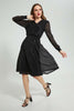 Redtag-Black-Shimmer-Wrap-Dress-Dresses-Women's-