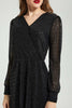 Redtag-Black-Shimmer-Wrap-Dress-Dresses-Women's-