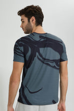 تنزيل الصورة على معرض الصور، Redtag-Grey-Sublimation-Print-T-Shirt-All-Over-Prints-Men&#39;s-
