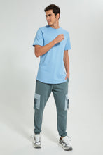 تنزيل الصورة على معرض الصور، Redtag-Teal-Green-Cargo-Pocket-Track-Pant-Joggers-Men&#39;s-
