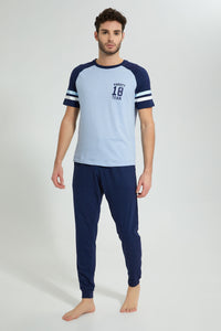 Redtag-Navy-Blue-Pyjama-Set-Colour:Blue,-Filter:Men's-Clothing,-Men-Pyjama-Sets,-New-In,-New-In-Men,-Non-Sale,-S22B,-Section:Men-Men's-