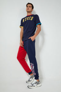 Redtag-Red/Blue-Jogger-Joggers-Men's-