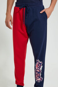 Redtag-Red/Blue-Jogger-Joggers-Men's-