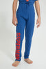 Redtag-Blue-Superman-Night-Suit-Pyjama-Sets-Senior-Boys-9 to 14 Years