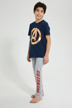 تنزيل الصورة على معرض الصور، Redtag-Navy-Avengers-Night-Suit-Pyjama-Sets-Senior-Boys-9 to 14 Years
