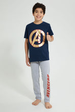 تنزيل الصورة على معرض الصور، Redtag-Navy-Avengers-Night-Suit-Pyjama-Sets-Senior-Boys-9 to 14 Years
