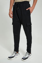 تنزيل الصورة على معرض الصور، Redtag-Black-Cargo-Pocket-Jogger-Joggers-Men&#39;s-
