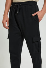 تنزيل الصورة على معرض الصور، Redtag-Black-Cargo-Pocket-Jogger-Joggers-Men&#39;s-
