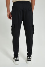 تنزيل الصورة على معرض الصور، Redtag-Black-Cargo-Pocket-Jogger-Joggers-Men&#39;s-
