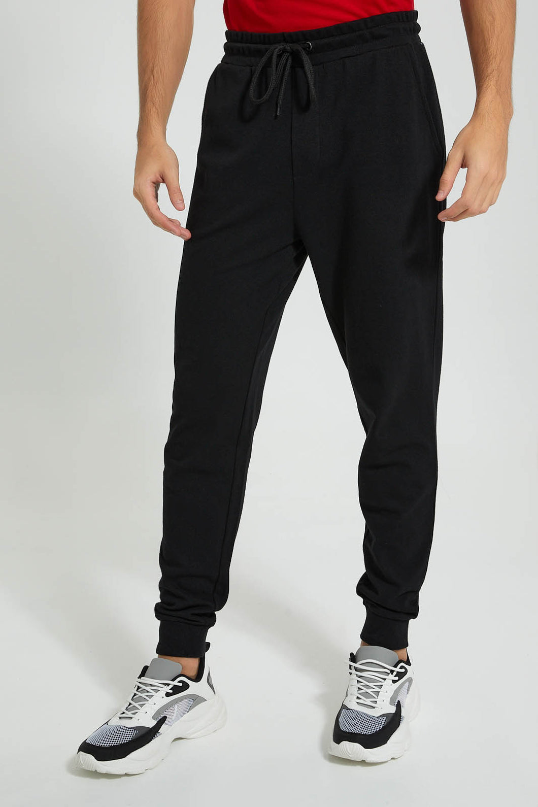 Redtag-Black-Pique-Jog-Pant-Joggers-Men's-