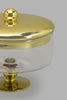 Redtag-Gold-Glass-Cake-Stand-With-Dome-Category:Canisters-And-Jars,-Colour:Gold,-Filter:Home-Dining,-HMW-DIN-Sto-Storage,-New-In,-New-In-HMW-DIN,-Non-Sale,-PERIGOLD,-S22B,-Section:Homewares-Home-Dining-