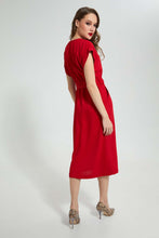 تنزيل الصورة على معرض الصور، Redtag-Red-Long-Dress-With-Belt-Dresses-Women&#39;s-
