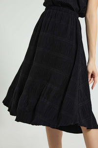 Redtag-Black-Pleated-Skirt-Skirts-Women's-