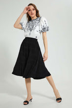 تنزيل الصورة على معرض الصور، Redtag-Black-Pleated-Skirt-Skirts-Women&#39;s-
