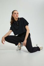 تنزيل الصورة على معرض الصور، Redtag-Black-Cropped-Polo-Tops-Women&#39;s-
