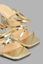 Load image into Gallery viewer, Redtag-Gold-Strappy-Sandal-Mules-Women&#39;s-
