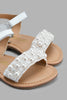 Redtag-White-Pearl-Festive-Look-Leather-Sandal-Casual-Sandals-Girls-3 to 5 Years