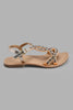 Redtag-Copper-Diamante-Festive-Look-Leather-Sandal-Casual-Sandals-Girls-3 to 5 Years