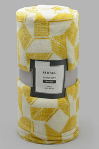 Redtag-White/Brown-Geometric-Print-Ultra-Soft-Blanket-
(Single-Size)-Category:Blankets,-Colour:Brown,-Filter:Home-Bedroom,-HMW-BED-Blankets,-New-In,-New-In-HMW-BED,-Non-Sale,-S22C,-Section:Homewares-Home-Bedroom-