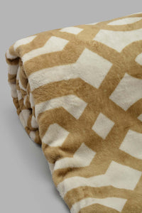 Redtag-Beige-Geometric-Print-Ultra-Soft-Blanket-(Double-Size)-Category:Blankets,-Colour:Beige,-Filter:Home-Bedroom,-HMW-BED-Blankets,-New-In,-New-In-HMW-BED,-Non-Sale,-S22C,-Section:Homewares-Home-Bedroom-