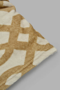 Redtag-Beige-Geometric-Print-Ultra-Soft-Blanket-(Double-Size)-Category:Blankets,-Colour:Beige,-Filter:Home-Bedroom,-HMW-BED-Blankets,-New-In,-New-In-HMW-BED,-Non-Sale,-S22C,-Section:Homewares-Home-Bedroom-