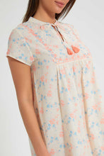 Load image into Gallery viewer, Redtag-Ivory-Floral-Printed-Nightgown-Nightgowns-Women&#39;s-
