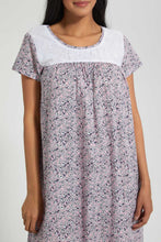 Load image into Gallery viewer, Redtag-Pale-Pink-Printed-Nightgown-Nightgowns-Women&#39;s-
