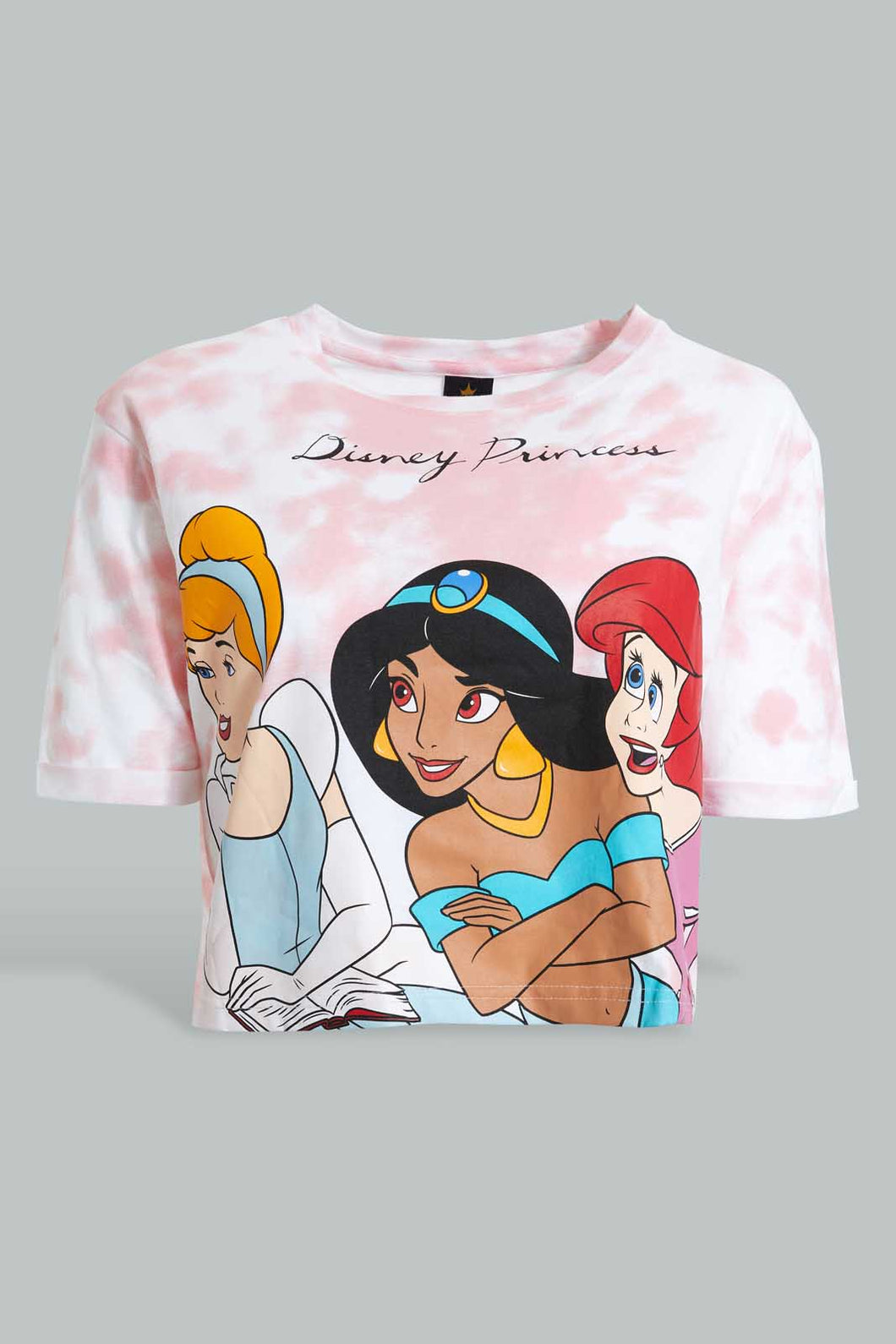 Redtag-Assorted-Tie-Dye-Princess-Print-Cropped-T-Shirt-Active-Tees-Women's-