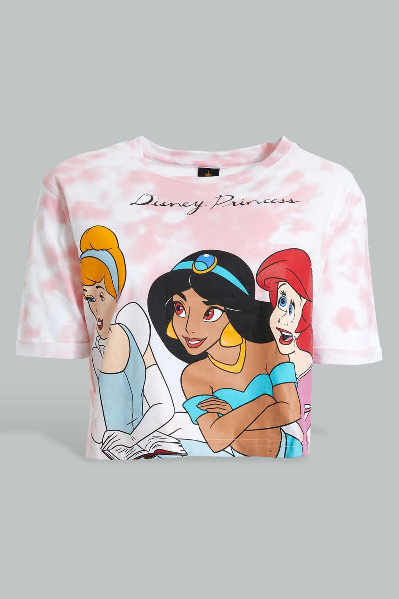Redtag-Assorted-Tie-Dye-Princess-Print-Cropped-T-Shirt-Active-Tees-Women's-