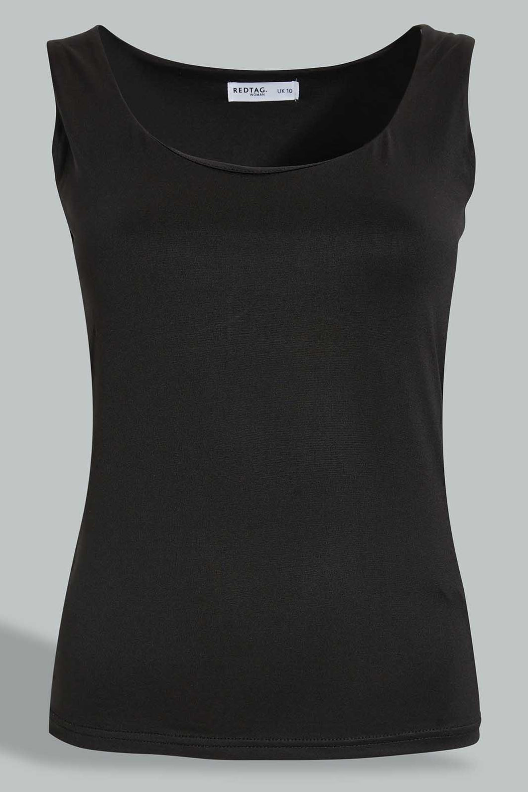 Redtag-Black-Double-Layered-Sleeveless-T-Shirt-Active-Tees-Women's-